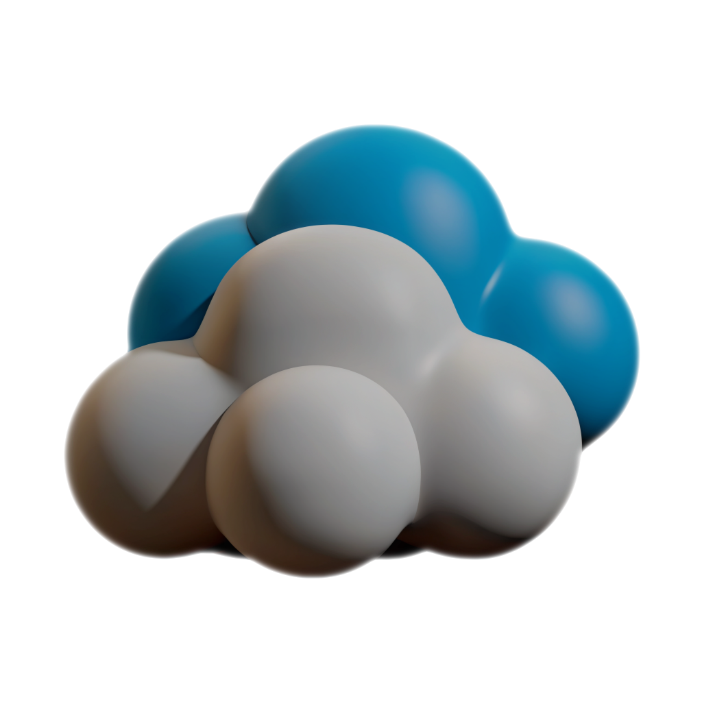 3D plastic clouds icon